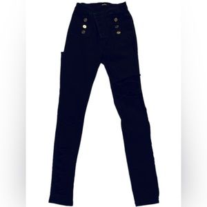 American Bazi Black Ripped High Waisted skinny Jeans Womens Size M denim Pants